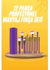12 Parça Makyaj Fırçası Yumuşak Kıllı Profesyonel Fırça Seti Yüksek Kaliteli Pürüzsüz