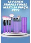 12 Parça Yumuşak Uçlu Makyaj Fırça Set-Göz ve Yüz Makyajı İçin Fırça Seti Profesyonel Makyaj Seti