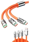 120W 3 İn 1 Uyumlu Silikon Şarj Kablosu Hızlı Şarj Kablosu