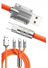 120W 3 İn 1 Uyumlu Silikon Şarj Kablosu Hızlı Şarj Kablosu