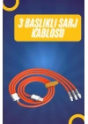 120W Silikon Metal Uçlu LED Işıklı 3 In1 Şarj Kablosu 1.2m