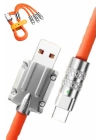 120W Silikon Metal Uçlu LED Işıklı 3 In1 Şarj Kablosu 1.2m