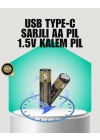 1.5V AA Şarjlı Lityum Pil | 1000+ Kez Şarj Edilebilir | Hızlı Type-C Şarj (2 Adet)