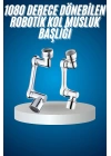 180 Derece Dönebilen Fonksiyonel Paslanmaz Çelik Robotik Kol Musluk Başlığı