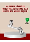180° Dönebilen Robotik Kollu Musluk Başlığı – 2 Modlu Su Akışı ve Kolay Montaj