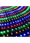 1x2 Metre Dekoratif File Ağ Perde 192 LED 8 Animasyonlu Farklı Işık Modu RGB Fişli