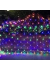 1x2 Metre Dekoratif File Ağ Perde 192 LED 8 Animasyonlu Farklı Işık Modu RGB Fişli