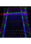 1x2 Metre Dekoratif File Ağ Perde 192 LED 8 Animasyonlu Farklı Işık Modu RGB Fişli