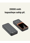 20.000 mAh Powerbank – 22.5W Hızlı Şarj, Çok Kablolu, Dijital Göstergeli