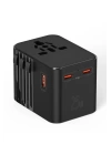 25w Evrensel Seyahat Adaptörü, Eu/us/uk/au Priz Dönüştürücü, 1x Usb, 2x Type-c Hızlı Şarj