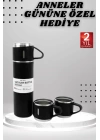 3 Bardaklı Termos Seti Anneler Gününe Özel Hediye Taşınabilir Sızdırmaz Isı Koruyucu