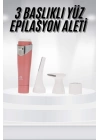 3 Başlıklı Yüz Kaş Epilasyon Aleti Değiştirilebilir Başlık Hassas Ciltlere Uygun
