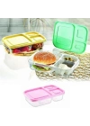 3 Bölmeli Sefer Tası Pratik Kolay Gıda Diyet Saklama Erzak Kabı