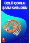 3 İn 1 Süper Hızlı Şarj Kablosu Android ve İOS Uyumlu Silikon Şarj Kablosu