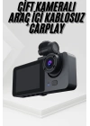 3 Kameralı 2 İnç 1080P Araç İçi Kamera Sürüş Kamerası CarPlay