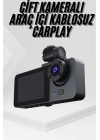 3 Kameralı 2 İnç 1080P Araç İçi Kamera Sürüş Kamerası CarPlay