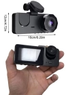 3 Kameralı 2 İnç 1080P Araç İçi Kamera Sürüş Kamerası CarPlay