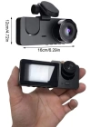 3 Kameralı 2 İnç 1080P Araç İçi Kamera Sürüş Kamerası CarPlay
