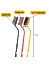 3 lü Detaylı Temizlik Bakır,Demir ve Sert Plastik Tel Fırça