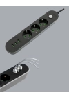 3 USB Portlu Üçlü Priz CXE103