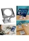 360 Derece Dönebilen Yükseltilmiş Masaüstü Ayarlanabilir  Metal Tablet Standı