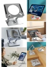 360 Derece Dönebilen Yükseltilmiş Masaüstü Ayarlanabilir  Metal Tablet Standı
