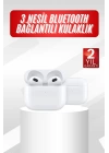 3.Nesil İOS Android Uyumlu Bluetooth 5.0 Beyaz Çağrı Cevaplama