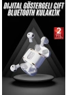 4 Adet Çift Kulaklık Dijital Göstergeli Yüksek Ses Kaliteli Bluetooth Kulaklık