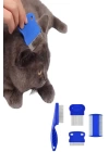 4lü Bit Pire Tarağı Set Kedi Köpek Evcil Hayvan Tüy Toplayıcı Mavi