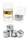 4lü Çelik Metal Kaplama Viski Taşı Soğutma Buz Küpü