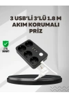 4.1A Hızlı Şarjlı Akım Korumalı 4 Priz ve 3 USB Çıkışlı Priz