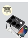 4.1A Hızlı Şarjlı Akım Korumalı 4 Priz ve 3 USB Çıkışlı Priz