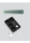 4.1A Hızlı Şarjlı Akım Korumalı 4 Priz ve 3 USB Çıkışlı Priz