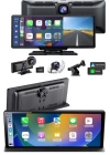 4K 10.2 İnç Çift Kameralı Araç Multimedya Ekranı CarPlay Kablosuz Tüm Cihazlara Uyumlu