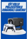 4K Android Smart Wi-fi Çift Kollu Projeksiyon Game Box Kumandalı Taşınabilir