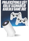 4K Wireless Çift Kollu Kumandalı Oyun Projeksiyonu Retro Video Oyunu
