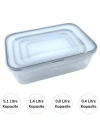4lü İç İçe Sızdırmaz Contalı Kilitli Kapaklı Plastik Erzak Saklama Kapları LC315