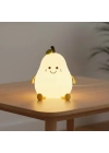 5 Farklı Renk Modlu Armut Figürlü Pofuduk LED Gece ası–Yumuşak Dokulu Çocuk Odası ve Dekoratif Şarjlı Ortam Işığı