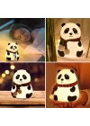 5 Farklı Renk Modlu Panda Figürlü Pofuduk LED Gece ası–Yumuşak Dokulu Çocuk Odası ve Dekoratif Şarjlı Ortam Işığı