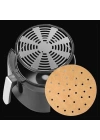 50 Adet Air Fryer Pişirme Kağıdı Tek Kullanımlık Gıda Pişirme Kağıdı Delikli Yuvarlak Model