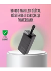 50.000 mAh Ultra Güçlü Powerbank 4 USB Çıkışlı, LED Dijital Göstergeli, Hızlı Şarj Destekli Taşınabilir Şarj Cihazı