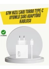 67W Turbo Hızlı Şarj Adaptörü ve Type-C Kablo Güvenli Şarj Teknolojisi