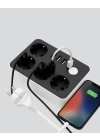7 Cihazı Aynı Anda Destekleyen 3 USB Portlu 4’lü Priz
