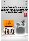 7 Kordonlu Akıllı Saat Ve 3.Nesil Kulaklık Dokunmatik Ekran Sesli Görüşme Yapabilen