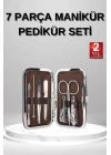 7 Parça Manikür Pedikür Seti El Ayak Bakımı Çantalı Paslanmaz Çelik