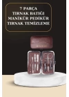 7 Parça Manikür Pedikür Seti El Ayak Bakımı Çantalı Paslanmaz Çelik
