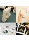 7x7 cm Standlı 3D Takı Ziynet Hatıra Koleksiyon Saklama Kutusu Şeffaf Film Çerçevesi