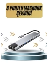 8 Portlu Macbook Çevirici Type C Hub  SD TF USB Çoğaltıcı Ethernet