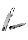 8 Portlu Macbook Çevirici Type C Hub  SD TF USB Çoğaltıcı Ethernet
