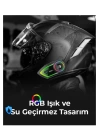 A60 2x Motosiklet Kask Kulaklığı Bluetooth Intercom Rgb Işıklı 2 Intercom Bağlantılı 300m Mesafe